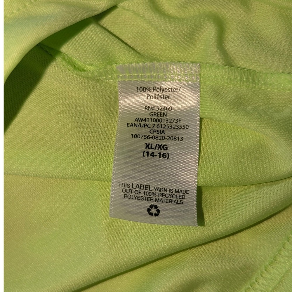Athletic Works Boys Lime Green Basketball Graphic Long Sleeve Shirt XL 14-16 - Picture 4 of 8